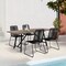 Armen Living Koala and Shasta 5 Piece Outdoor Patio Dining Set in Light Eucalyptus Wood and Black Rope 840254336384 - alternate 7
